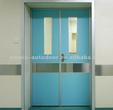 Puerta de hospital - PSM-3-3 - OWNIC - abatible / de aluminio / con paneles de vidrio