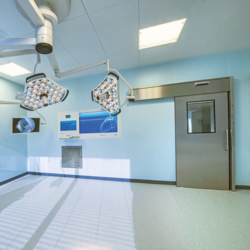 Puerta para sala de operaciones - Vitec Cleanroom Technologies - para centro sanitario / corredera / con paneles de vidrio