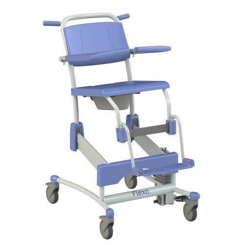 Silla de ducha con reposabrazos - Flexo - SCEMED - con ruedas / con cubo / de altura variable