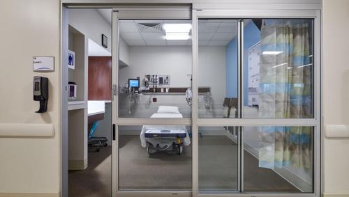 Puerta de protección - Dura-Care 7300 TL-FBO - Stanley Access Technologies - de hospital / para cuidados intensivos / corredera