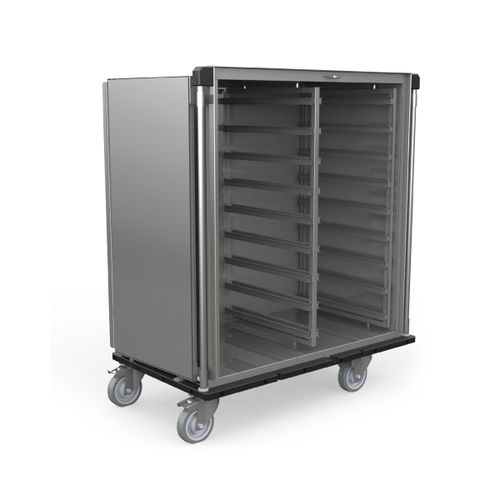 Armario para objetos esterilizados - DIN 2 - Sclessin Productions - móvil / con puerta / de acero inoxidable