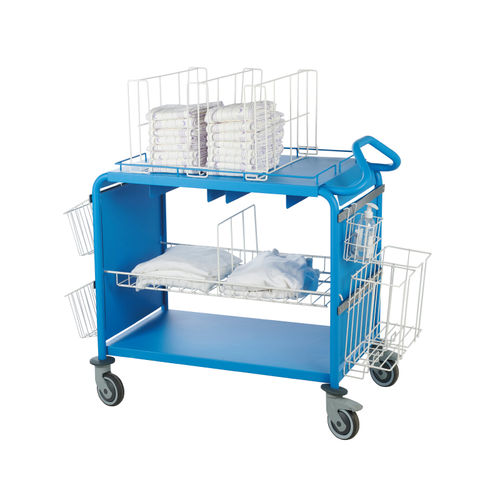 Carro para bolsas para ropa sucia - Sclessin Productions - para ropa limpia / médico / con estante
