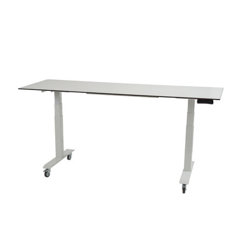 Mesa de trabajo - Sclessin Productions - rectangular / de altura regulable / con ruedas