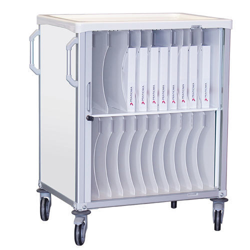 Carro para historias clínicas - 8C010BP - PRATICIMA - de plástico / de aluminio anodizado / con puerta corredera