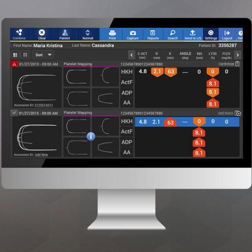 Software de hospital - TEG Manager® - HAEMONETICS - para servicio de urgencias / para cuidados intensivos / para quirófano