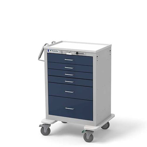 Carro de anestesia - UTGSU-433369-DKB - Waterloo Healthcare - con tabla de RCP / 6 cajones