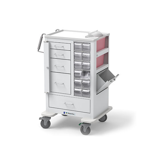 Carro de almacenamiento - MTWA-34696-WHT - Waterloo Healthcare - para extracción de sangre / para desechos / 5 cajones