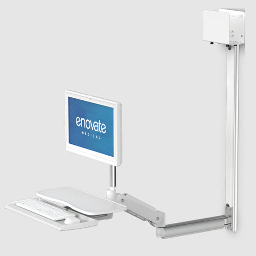 Estación de trabajo informática médica - e997 - Enovate - de pared / de altura regulable