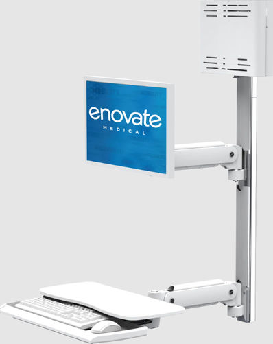 Estación de trabajo informática médica - MCR-ARM00011 - Enovate - de pared / de altura regulable / reclinable
