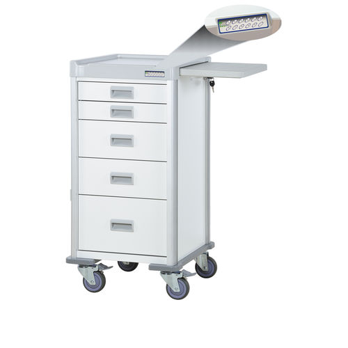 Carro multifunción - QT41WE33669-WHI - Logiquip - de aluminio / 5 cajones / con cierre electrónico