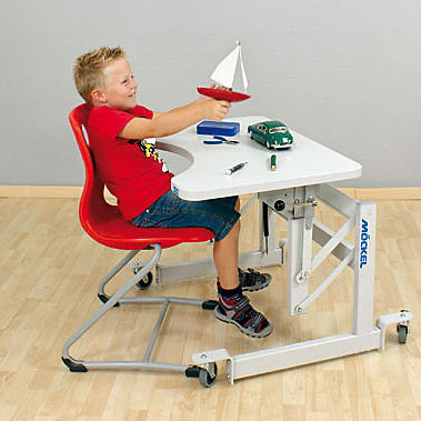 Mesa de ergoterapia de altura variable - ergo S 52R - Möckel Feinmechanik - con ruedas / pediátrica