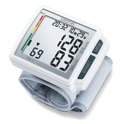 Tensiómetro electrónico automática - SBC 41 - Sanitas - de muñeca / con manguito incorporado
