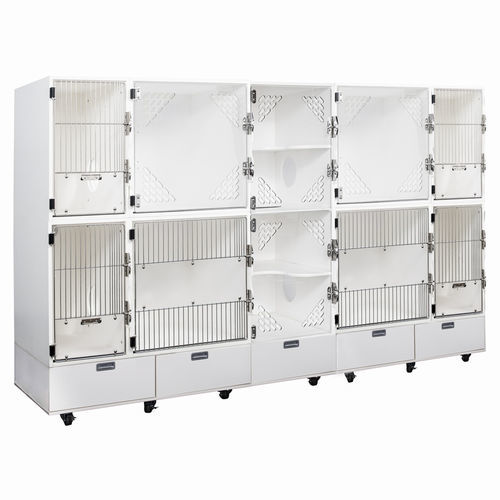 Jaula veterinaria modular - KAT PLAY AND SLEEP - Shor-Line - de PVC / resistente al agua
