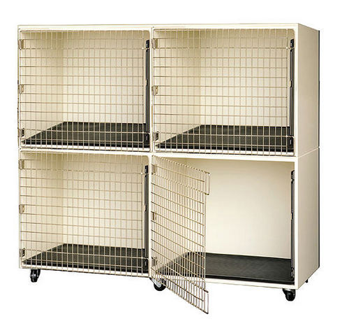 Jaula veterinaria 4 compartimentos - CAGE01 - Petlift - dos cubiertas