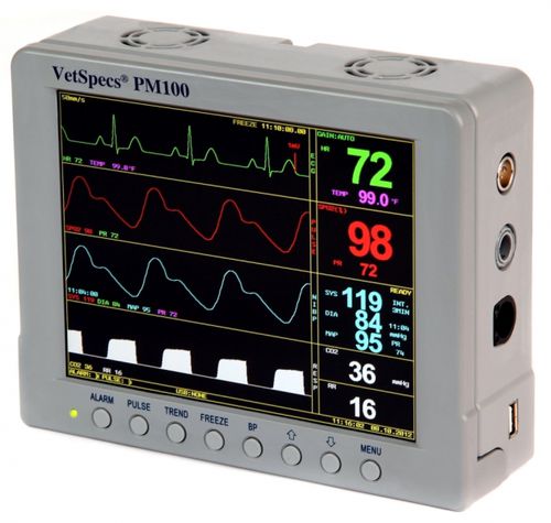Monitor de constantes vitales portátil - VetSpecs® PM100 - VetSpecs - ECG / SpO2 / PNI