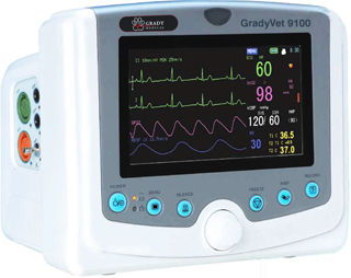 Monitor multiparamétrico portátil - GRADYVET 9100 - Grady Medical Systems - SpO2 / PNI / RESP