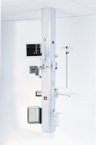 Columna de suministro de techo - Modular Services Company - para cuidados intensivos / con estantes / con columna