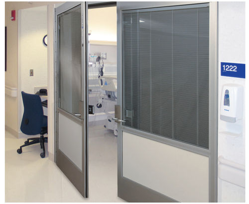 Puerta antiincendios - Profiler® - Horton Doors - para cuidados intensivos / de laboratorio / abatible