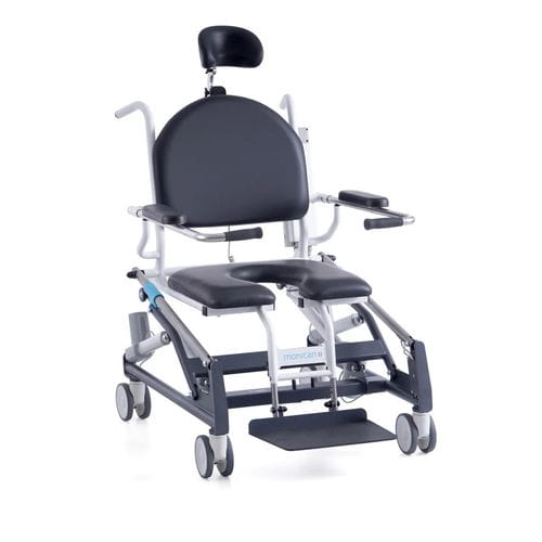 Silla de ducha con reposabrazos - MoHiCan II Plus - Meden-Inmed - portátil / con respaldo / de altura variable