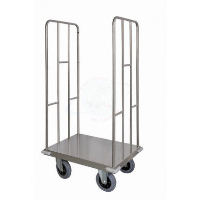 Carro de hospital - ARTOSF002/2 - Carmeccanica S.r.l. - de uso general / para transporte / de acero inoxidable