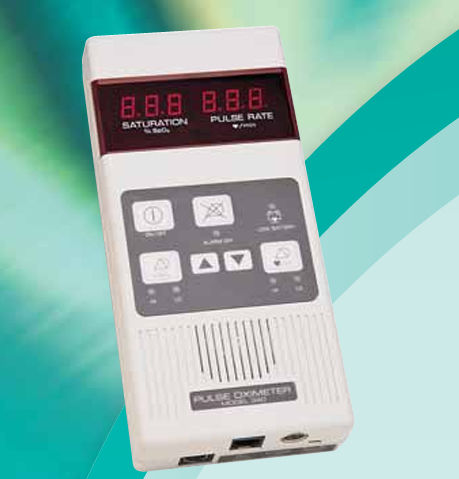 Pulsioxímetro portátil de mano - 300 - Mediaid Inc. - médico / alimentado por batería / con sensor separado