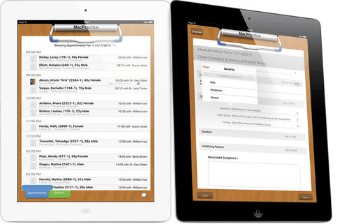 Aplicación para iOS médica - Clipboard - MacPractice - de gestión de datos de pacientes / para tablet PC