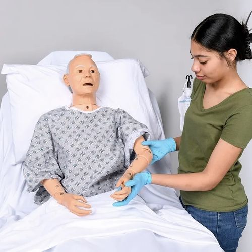 Maniquí de prácticas para atención general - Life/form® GERi™ - Nasco - para traqueotomía / de auscultación / de inyección intramuscular