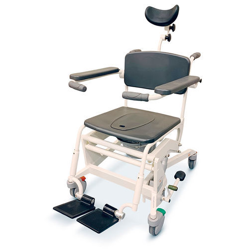 Silla de ducha con reposabrazos - 4080 - Lojer - con respaldo / con ruedas / con reposapiés