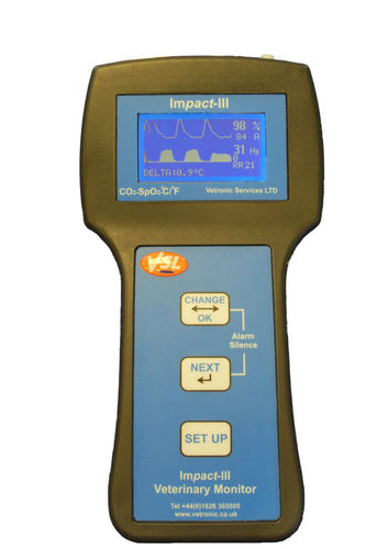 Monitor de paciente portátil - IMPACT III - Vetronic Services - SpO2 / de temperatura / etCO2