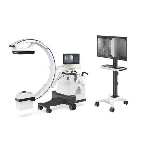 Arco quirúrgico móvil - EXTRON 3 - DRTECH - con sensor plano / con columna de vídeo / con monitor de vídeo integrado