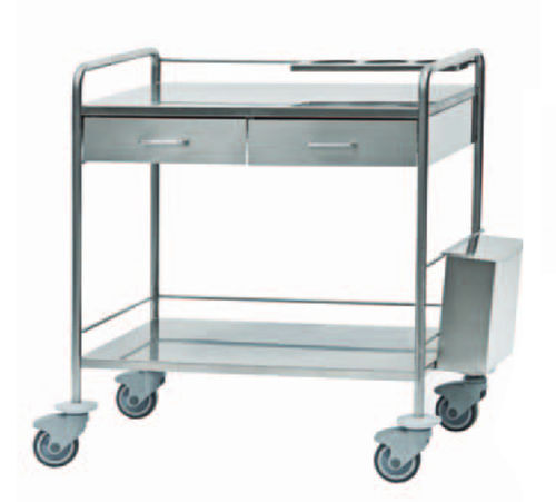 Carro multifunción - CU.51.010I - Orla Equipamientos Clínicos - para desechos / de acero inoxidable / con papelera