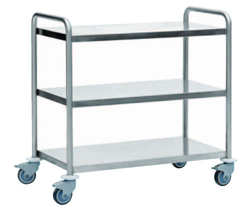 Carro para transporte - CO.30.000I - Orla Equipamientos Clínicos - multifunción / de acero inoxidable / 3 bandejas
