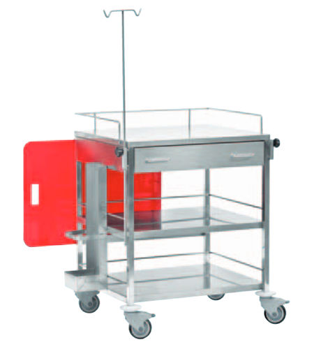 Carro de emergencia - CP.10.000I - Orla Equipamientos Clínicos - con portacilindros de oxígeno / con tabla de RCP / con portasueros