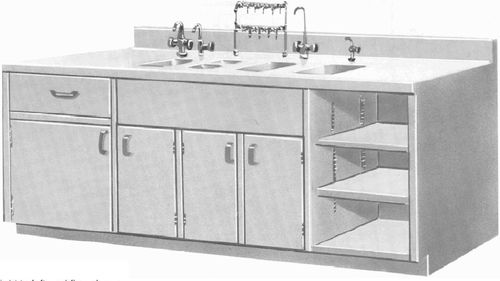 Armario de hospital - Base  - Continental Metal Products - con puerta / con cajón / con fregadero