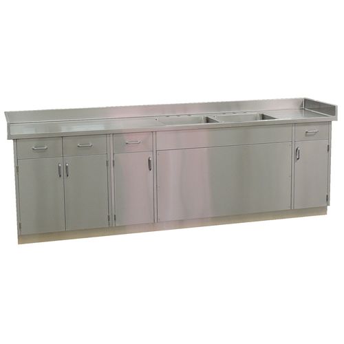 Plataforma de trabajo con cajón - Continental Metal Products - con puerta / de acero inoxidable / a medida