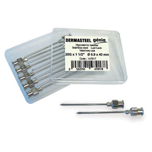 Aguja veterinaria - DERMASTEEL - Génia - hipodérmica / reutilizable / 18 G