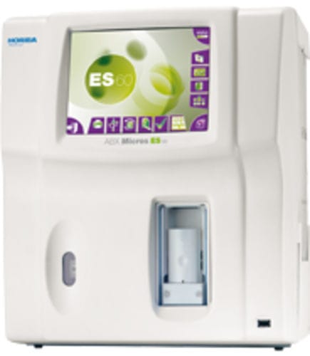 Analizador de hematología automático - ABX Micros ES 60 - HORIBA - compacto / 18 parámetros / con diferenciación de 3 partes