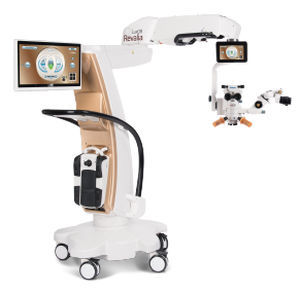 Microscopio quirúrgico oftálmico - LuxOR® Revalia™ - Alcon - con ruedas