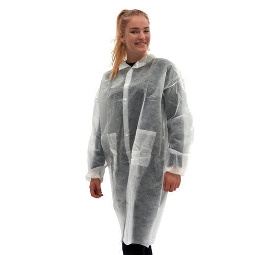 Bata para acompañante unisex - VC-XXL - Romed Holland - XXL / de tejido no tejido / blanca