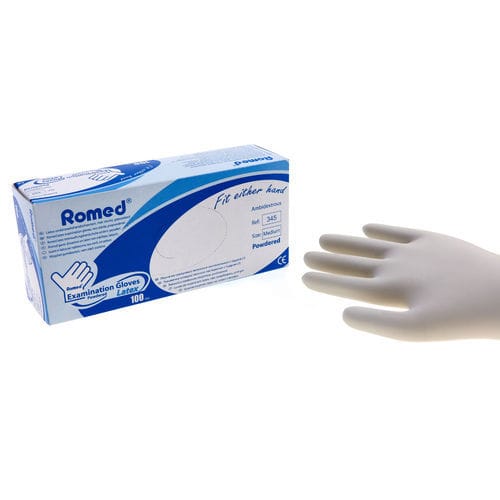 Guante de látex - 335 - Romed Holland - de reconocimiento / no estéril / caja de 100