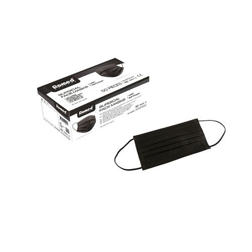 Mascarilla quirúrgica de tipo IIR - MASK-B - Romed Holland - caja de 50 / negra / desechable