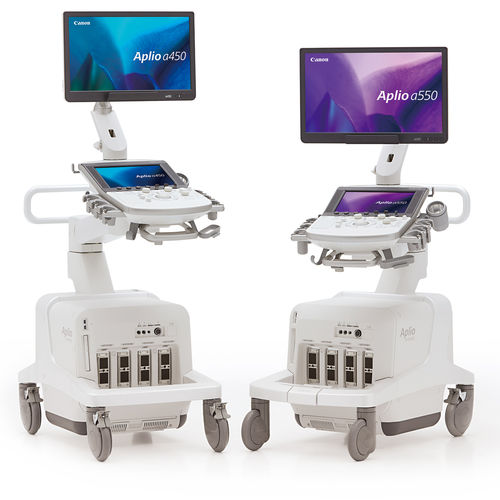 Ecógrafo con soporte - Aplio a series - Canon Medical System U.S.A - para ecografía polivalente / blanco y negro / doppler-color