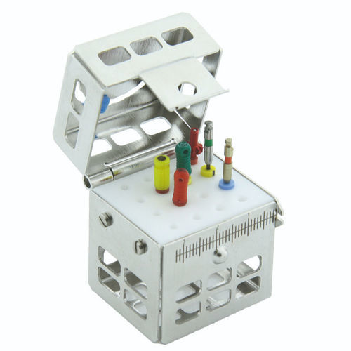 Cassette de esterilización para instrumental dental - 182151 - NICHROMINOX - de acero inoxidable / de silicona / perforado