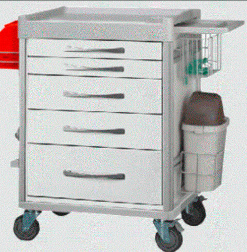 Carro de emergencia - LM Realisations - médico / de hospital / para desfibrilador
