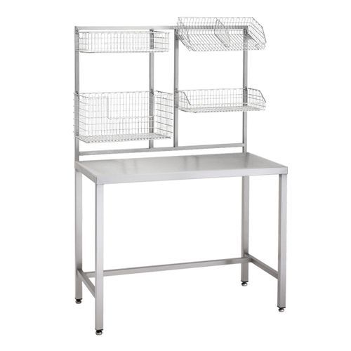 Mesa de trabajo - PTSS Series - TEKNOMEK - de laboratorio / rectangular / de acero inoxidable