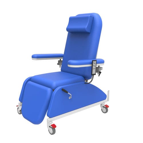 Sillón para extracción de sangre eléctrico - PY-YD-810 - Nanning Passion Medical Equipment - de 3 secciones / con ruedas