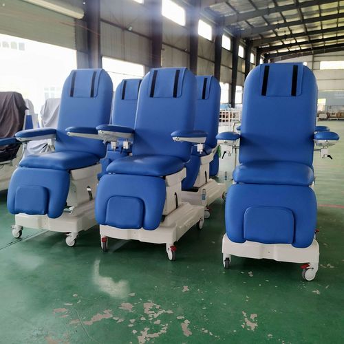 Sillón para extracción de sangre eléctrico - Nanning Passion Medical Equipment - de 3 secciones / con ruedas / con reposapiés