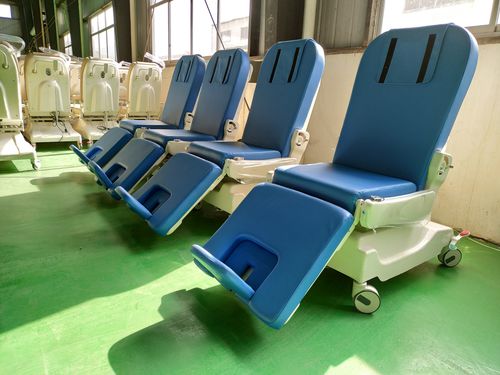 Sillón para extracción de sangre eléctrico - PY-YD-410S - Nanning Passion Medical Equipment - de 3 secciones / con ruedas / de altura variable