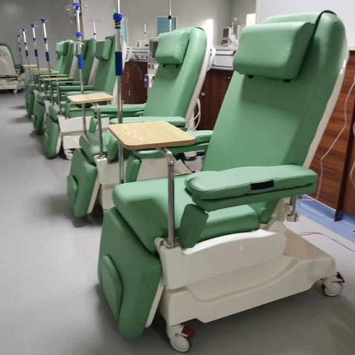 Sillón para extracción de sangre eléctrico - PY-YD-310 - Nanning Passion Medical Equipment - de 3 secciones / con ruedas / de altura variable