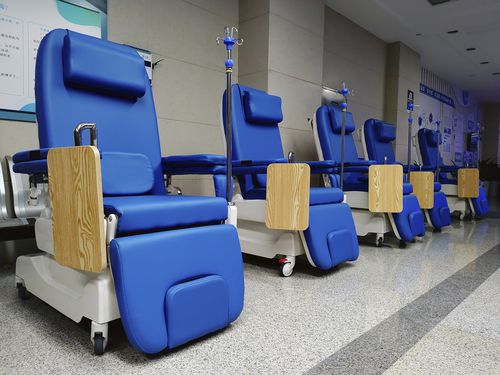 Sillón para extracción de sangre eléctrico - PY-YD-310 - Nanning Passion Medical Equipment - de 3 secciones / con ruedas / de altura variable